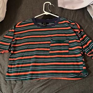 cropped striped tee